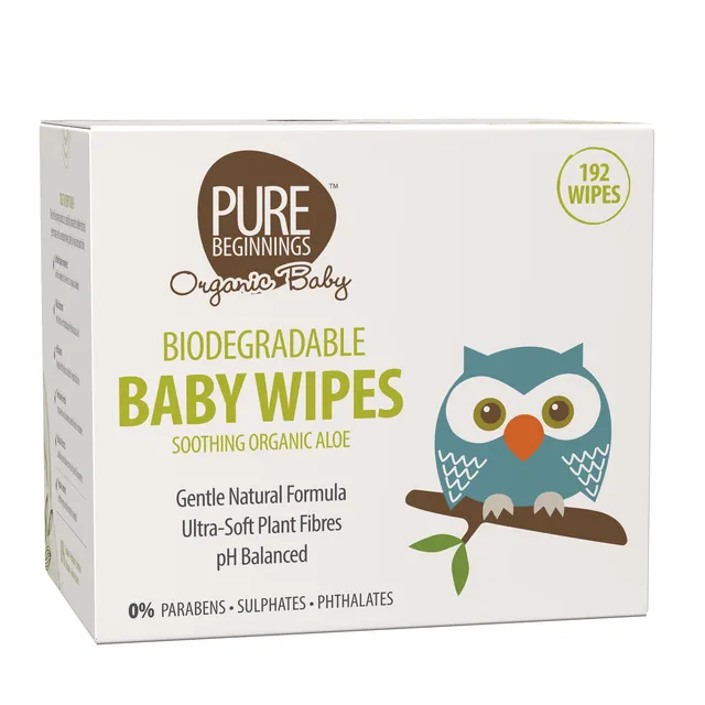 Pure Beginnings chusteczki biodegradowalne 384 szt aloes