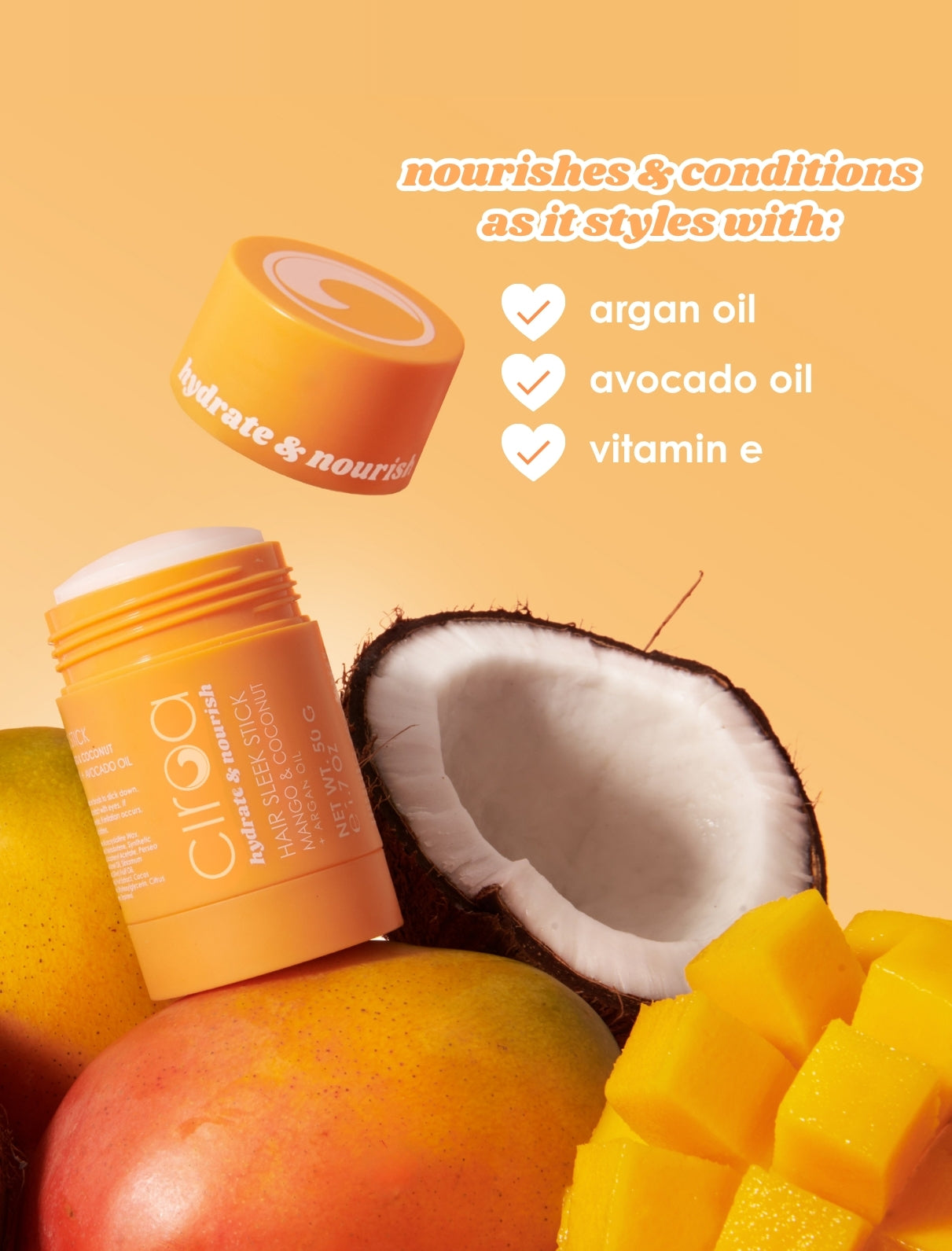 Ciroa Mango & Coconut sztyft do włosów 50 g wygładzający