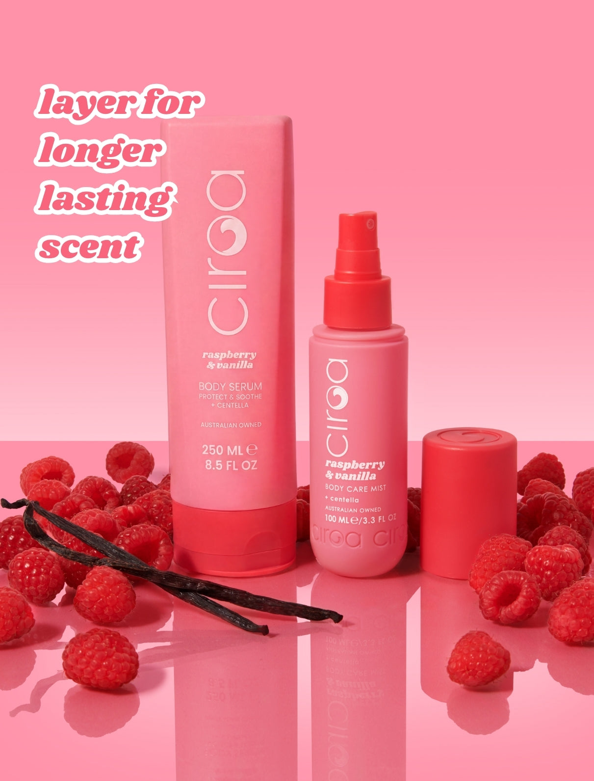 Ciroa Raspberry & Vanilla mgiełka do ciała 100 ml malina