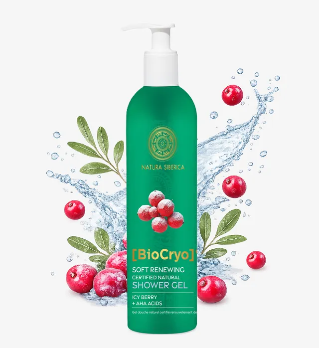 Taiga Siberica BioCryo żel pod prysznic odnawiający żurawina
