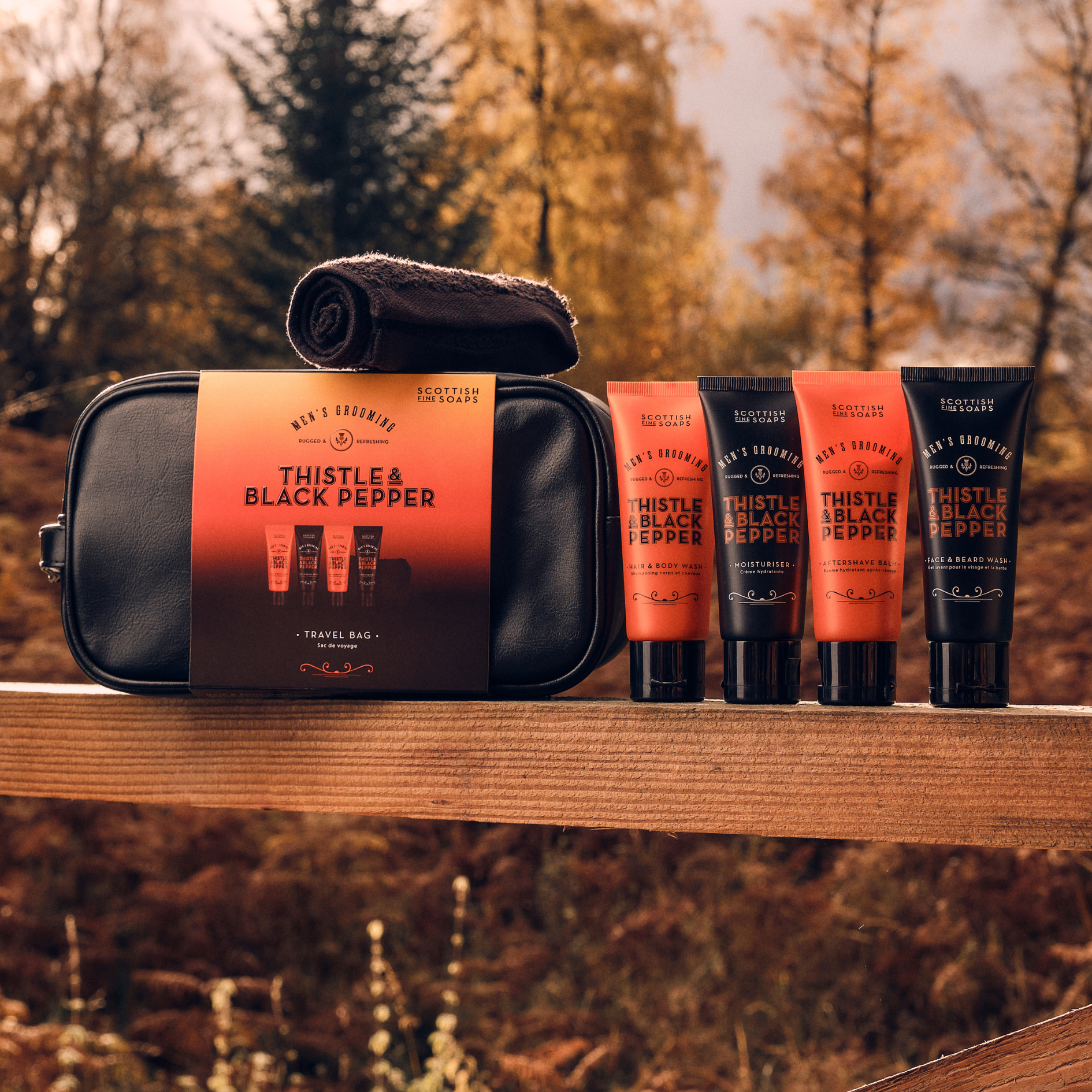 Scottish Fine Soaps Thistle & Black Pepper zestaw podróżny 4x75 ml