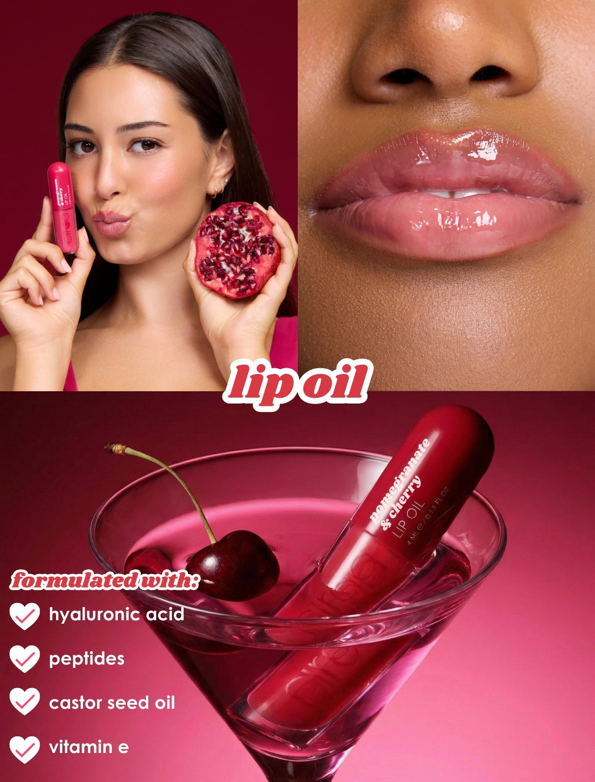 Ciroa Pomegranate & Cherry Ultimate Lip Care Ritual zestaw do ust 3 szt nawilżający