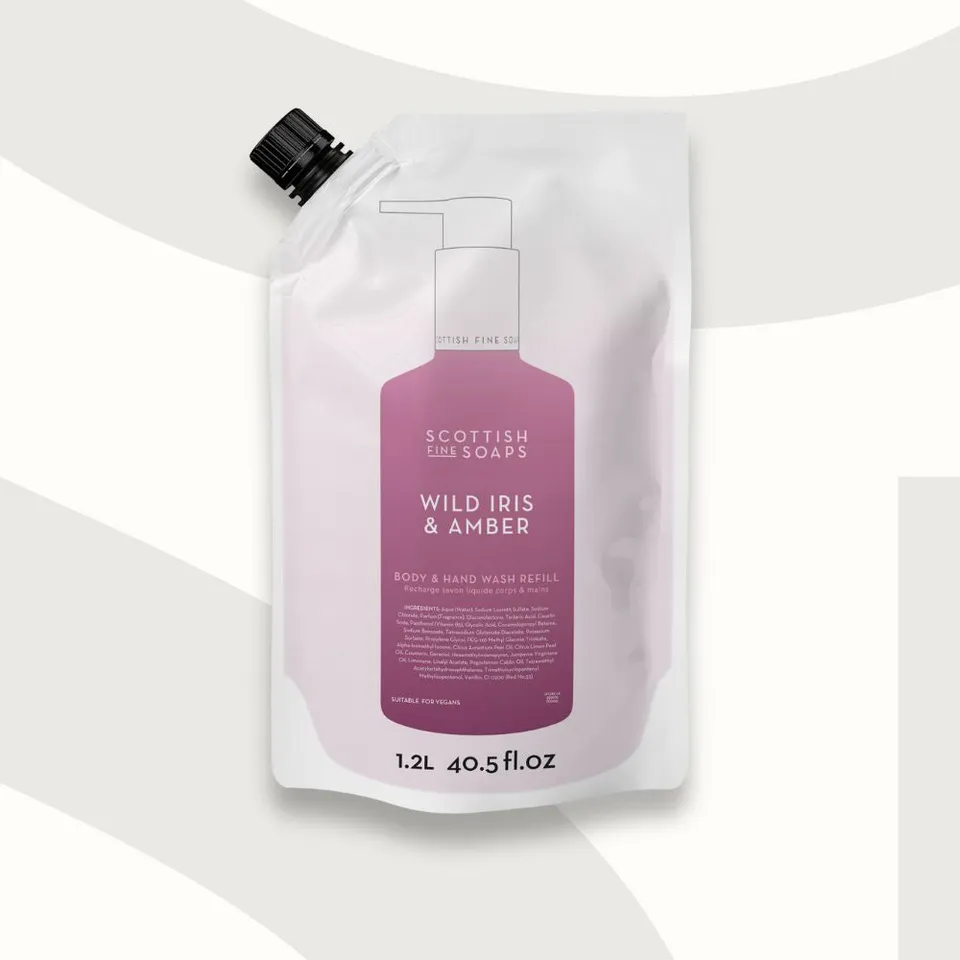 Scottish Fine Soaps Wild Iris & Amber zapas 1,2 l kwiatowy