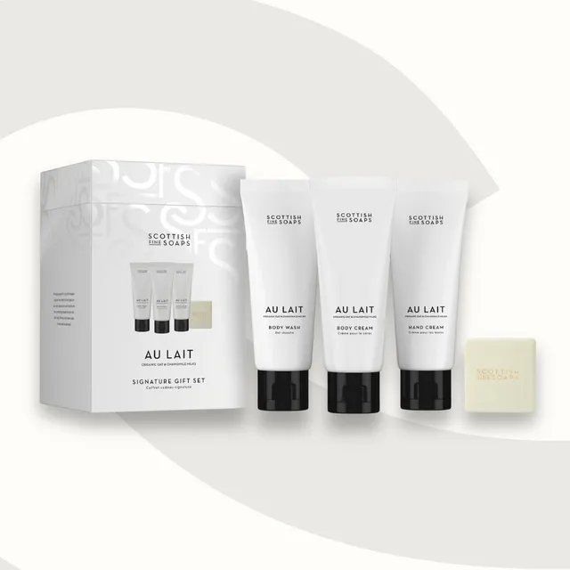 Scottish Fine Soaps Au Lait Signature zestaw 4 el. mleczny