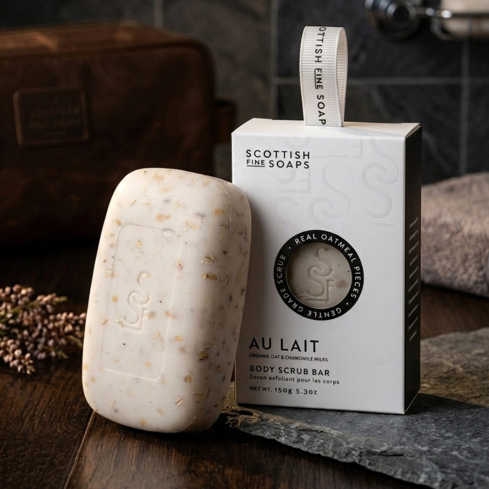 Scottish Fine Soaps Au Lait kostka peelingująca 150 g owsiana