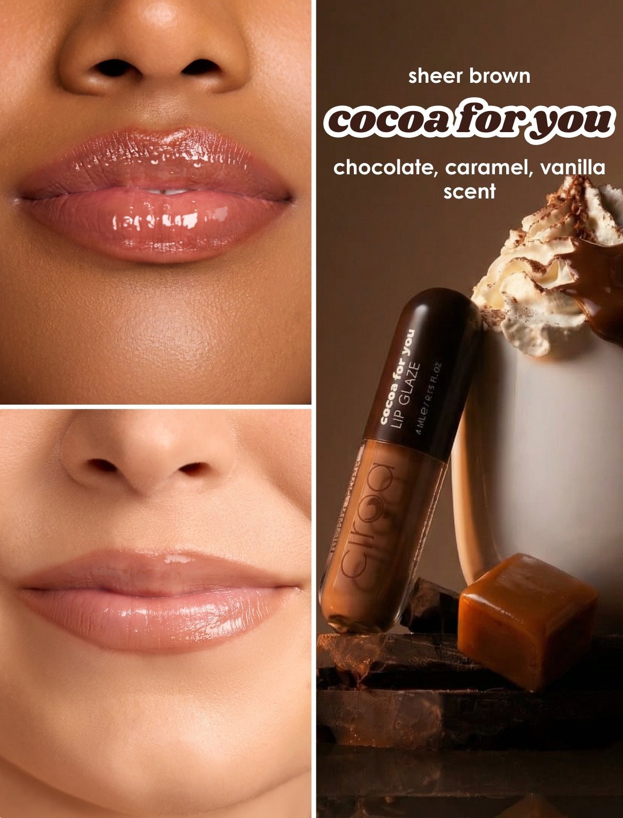 Ciroa Lip Glaze Duo błyszczyk do ust 2 szt truskawka-czekolada