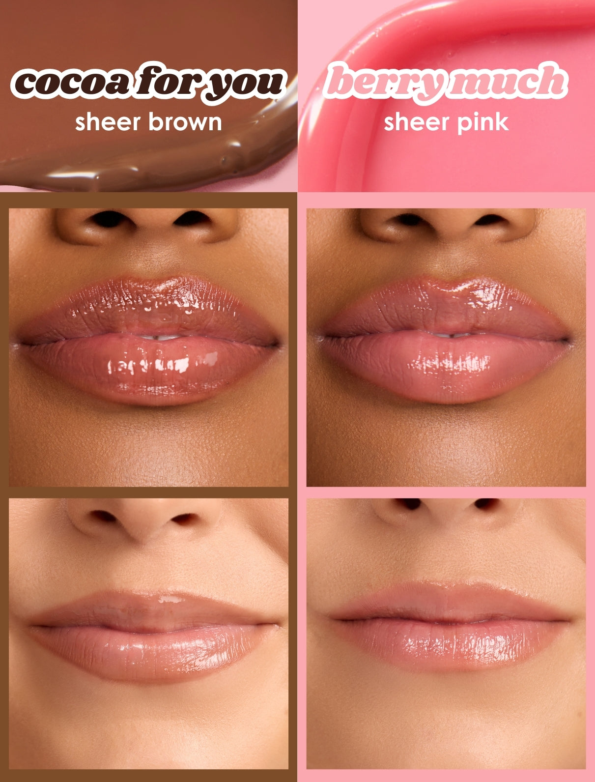 Ciroa Lip Glaze Duo błyszczyk do ust 2 szt truskawka-czekolada