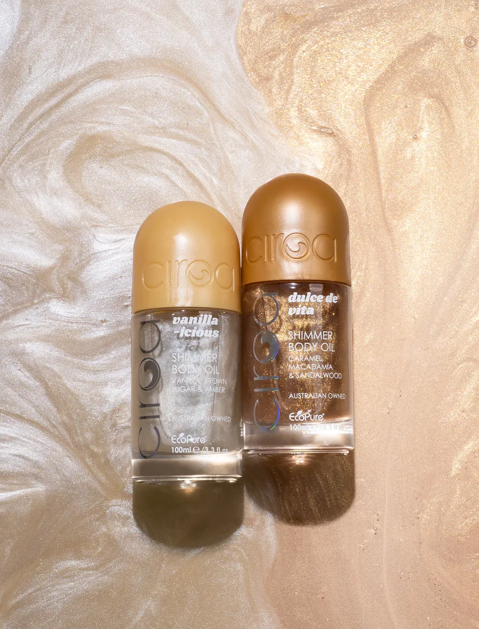 Ciroa Shimmer Oil Duo olejek rozświetlający Vanillaicious Dulce