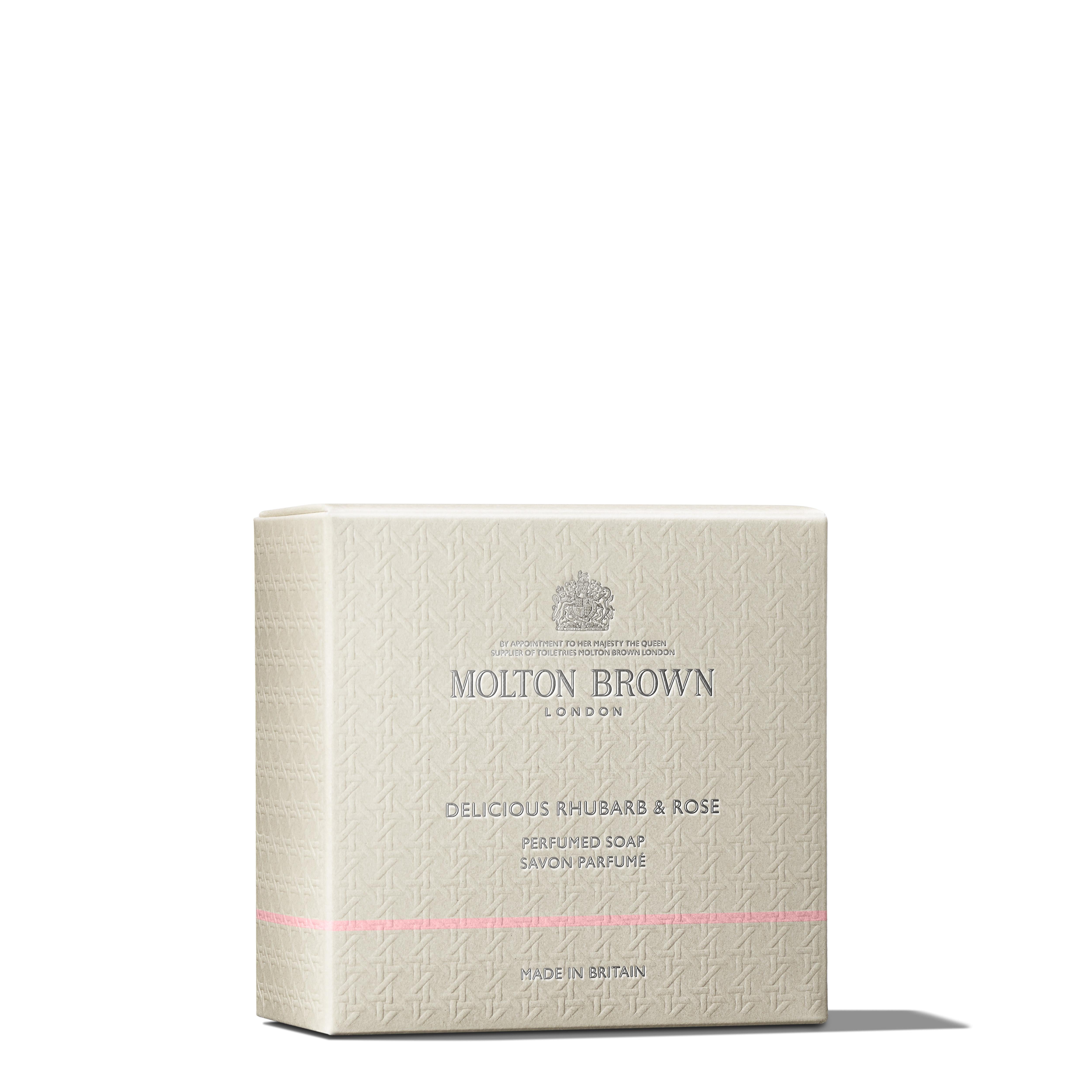 Molton Brown Delicious Rhubarb & Rose mydło w kostce 150 g różane