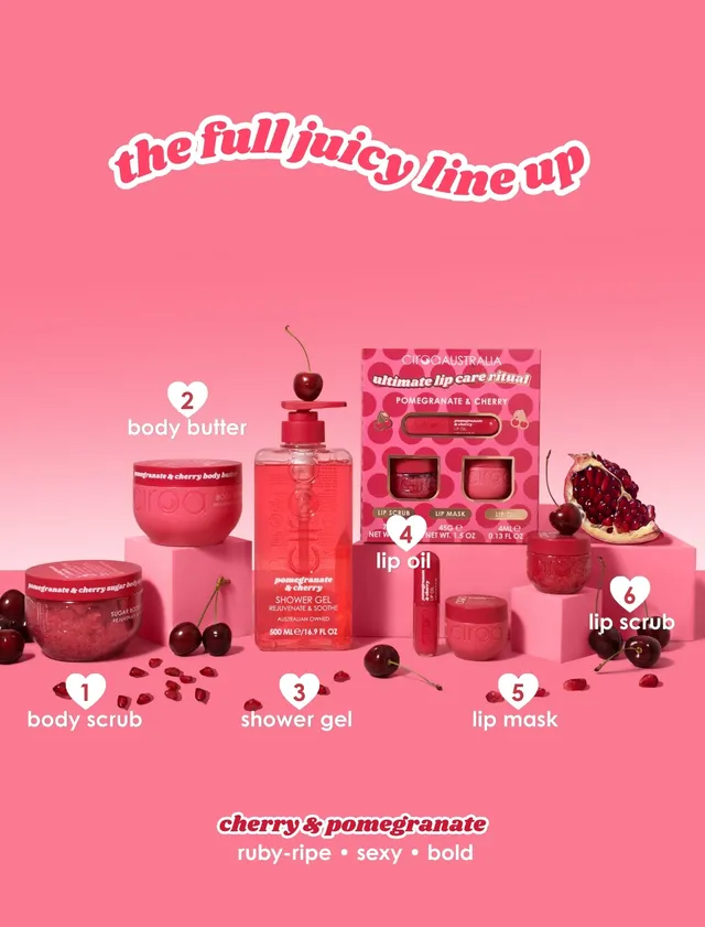 Ciroa Pomegranate Cherry zestaw do ciała i ust granat