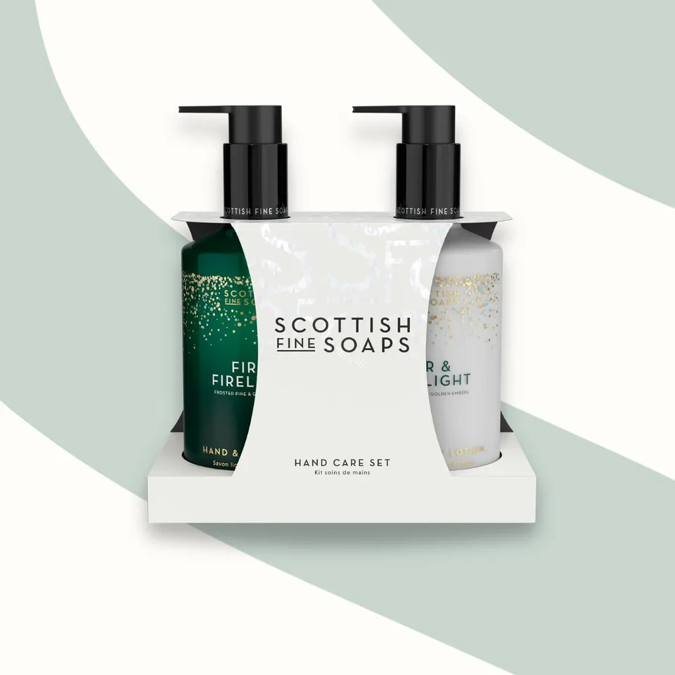 Scottish Fine Soaps Fir & Firelight zestaw do rąk 2x300 ml leśny