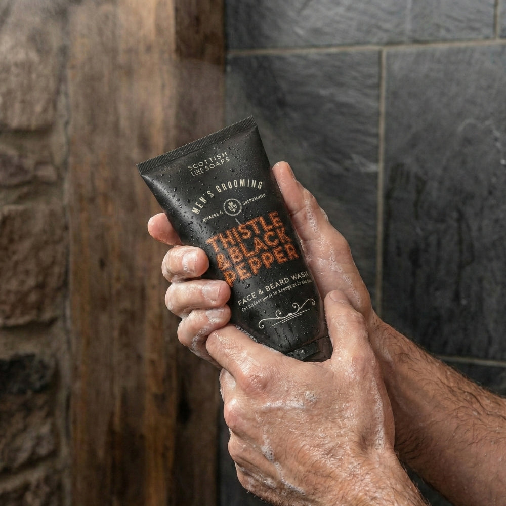 Scottish Fine Soaps Thistle & Black Pepper żel do twarzy i brody 150 ml