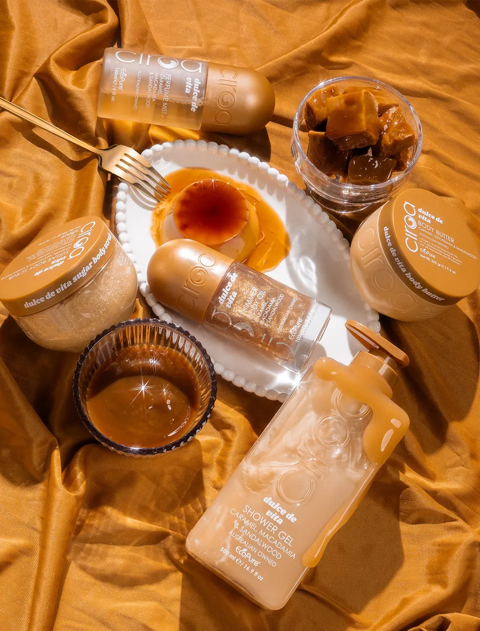 Ciroa Dulce De Vita zestaw do ciała shimmer 5 szt karmel