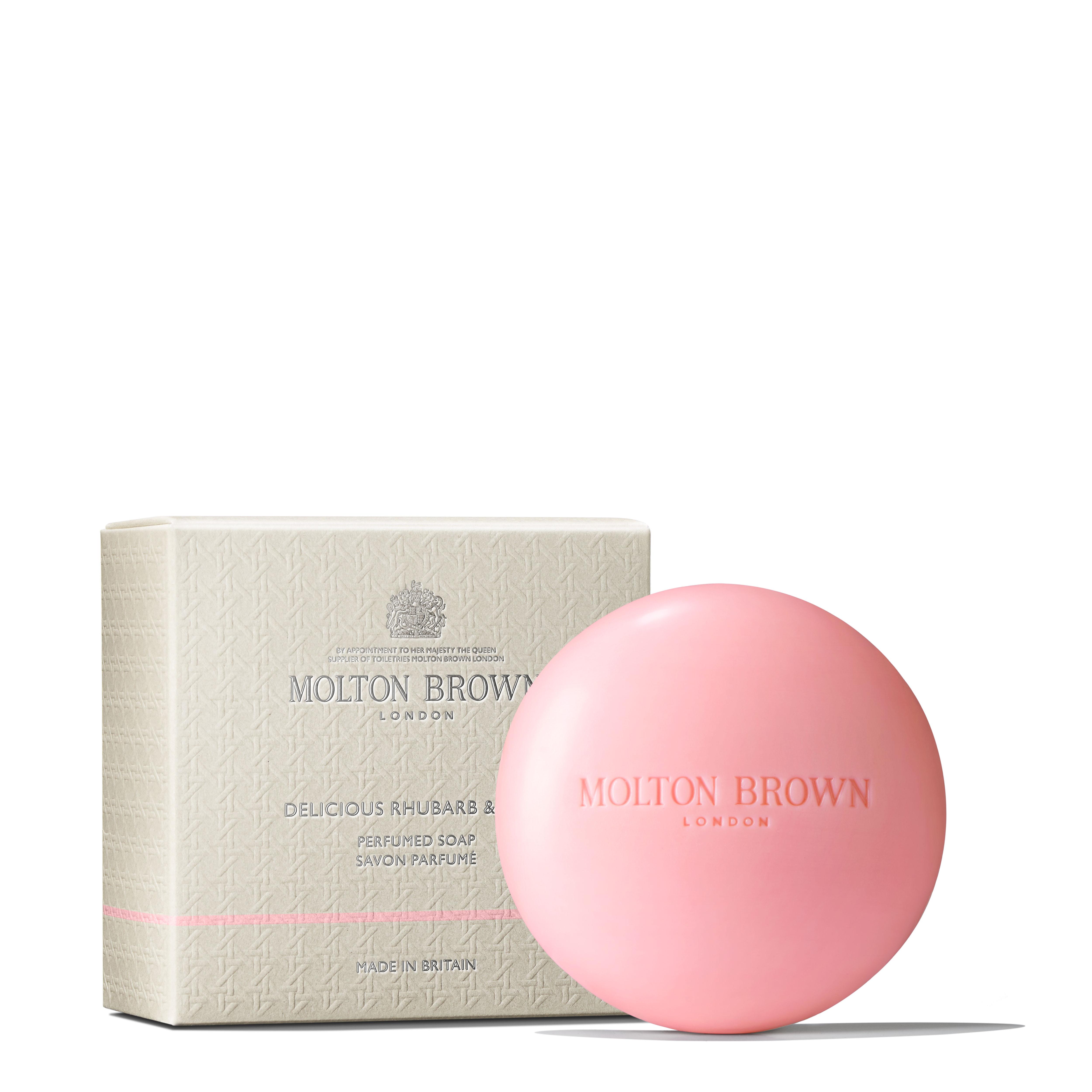 Molton Brown Delicious Rhubarb & Rose mydło w kostce 150 g różane
