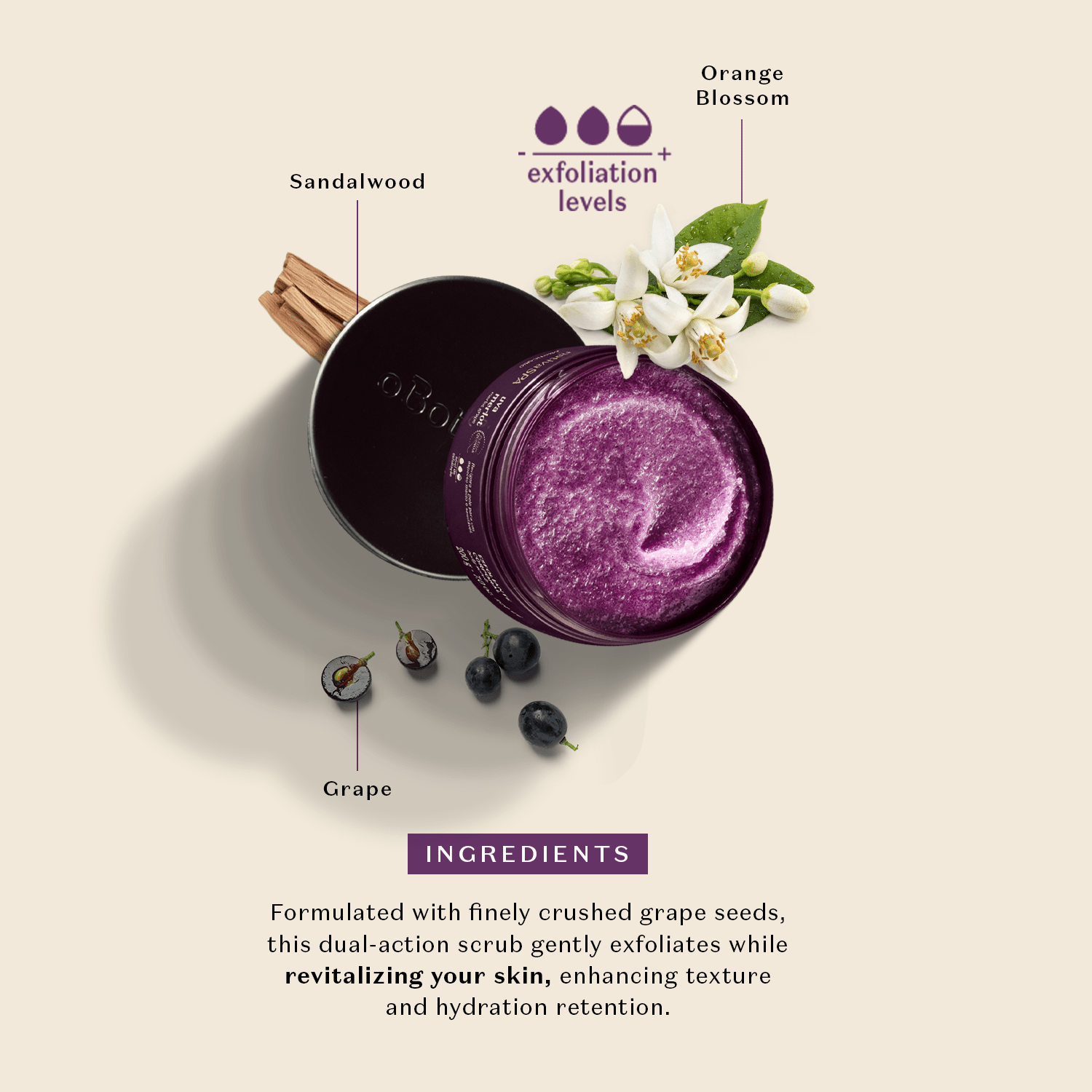 Nativa SPA Merlot Grape peeling do ciała winogronowy