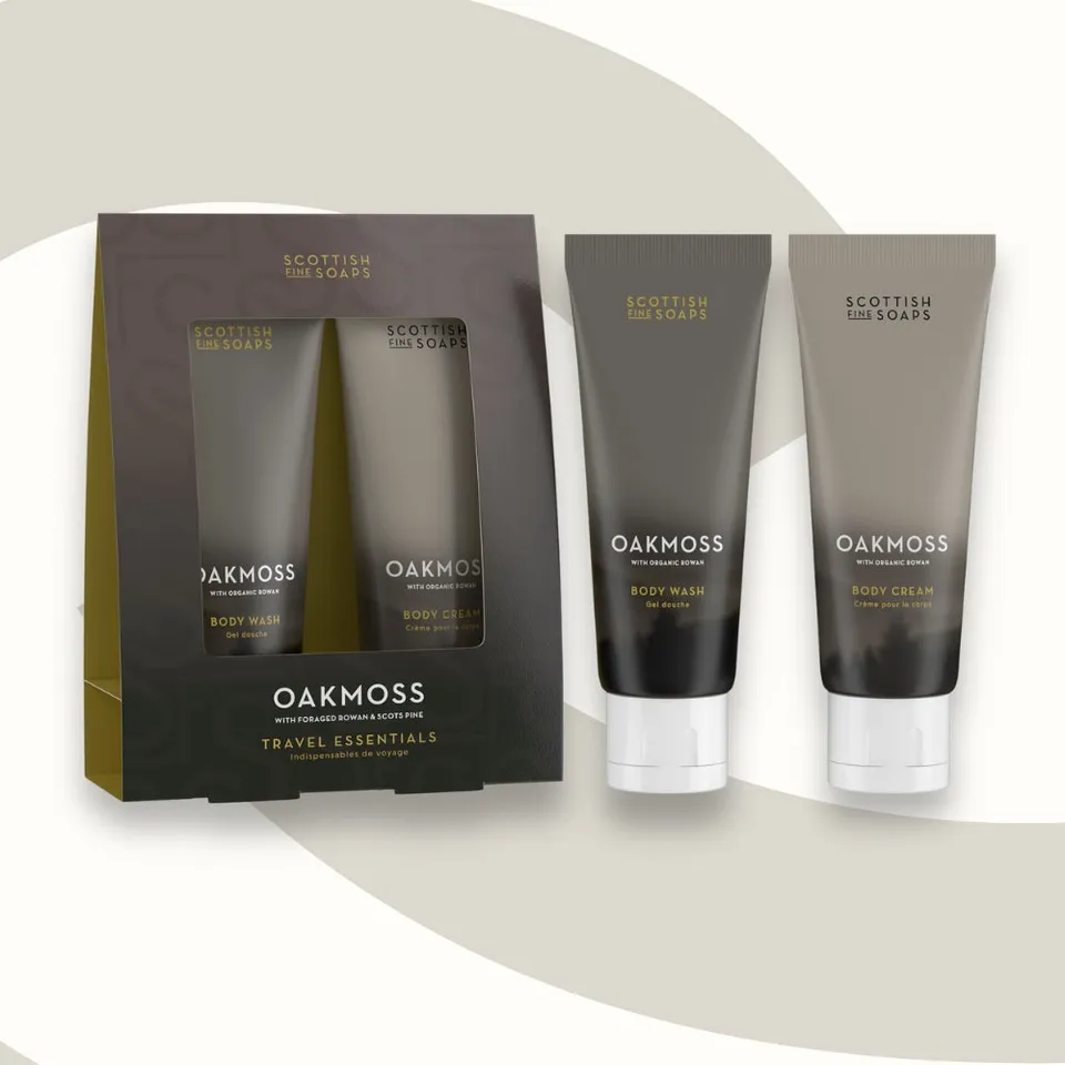 Scottish Fine Soaps Oakmoss zestaw podróżny 2x75 ml drzewny