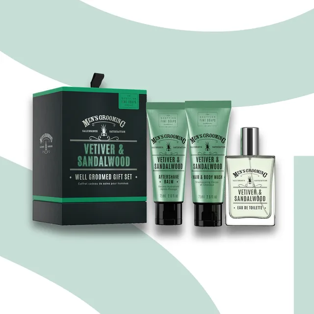 Scottish Fine Soaps Vetiver & Sandalwood Well Groomed zestaw męski
