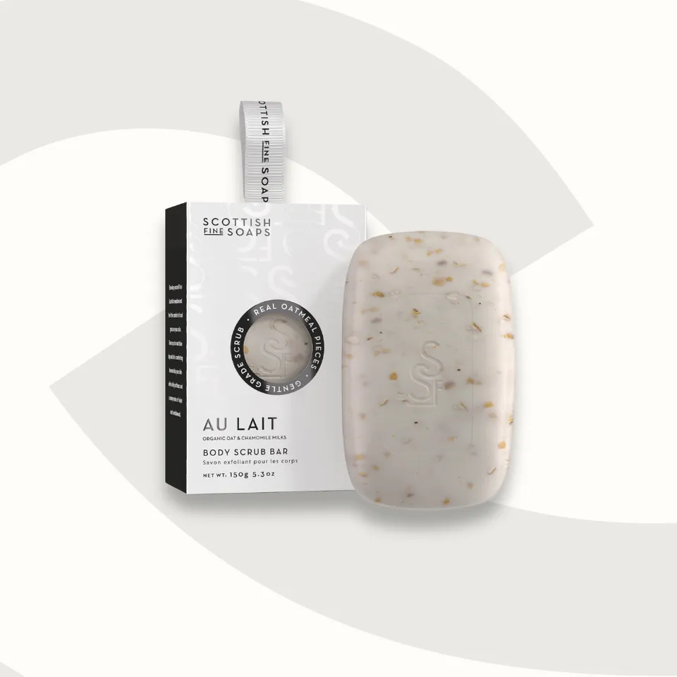 Scottish Fine Soaps Au Lait kostka peelingująca 150 g owsiana