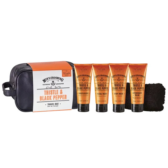 Scottish Fine Soaps Thistle & Black Pepper zestaw podróżny męski 4x75 ml