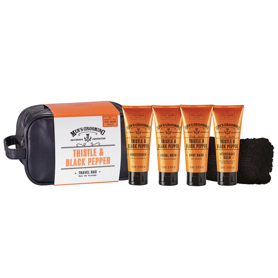 Scottish Fine Soaps Thistle & Black Pepper zestaw podróżny męski 4x75 ml