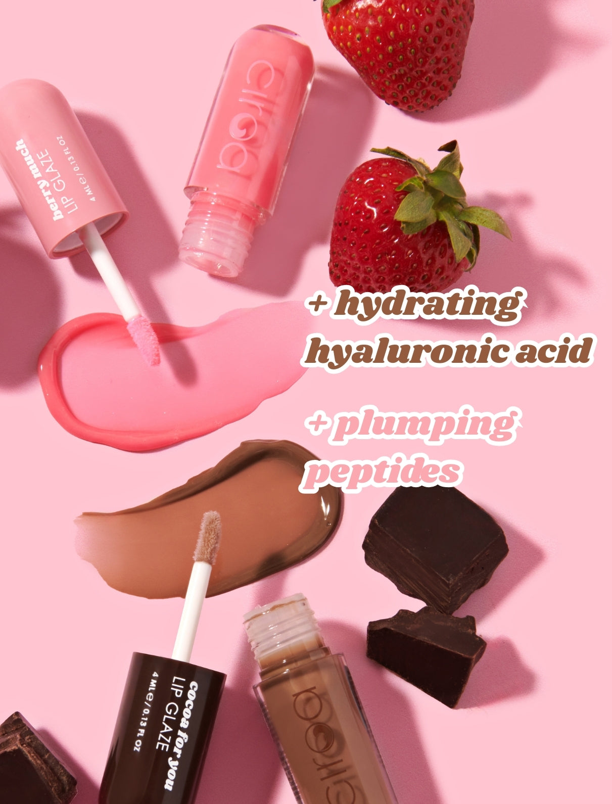 Ciroa Lip Glaze Duo błyszczyk do ust 2 szt truskawka-czekolada