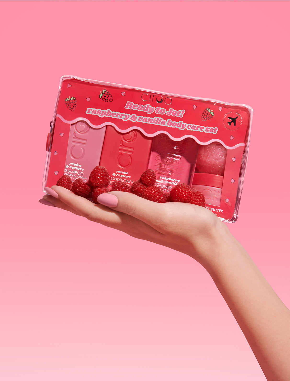 Ciroa Raspberry & Vanilla zestaw podróżny 5 el malina-wanilia