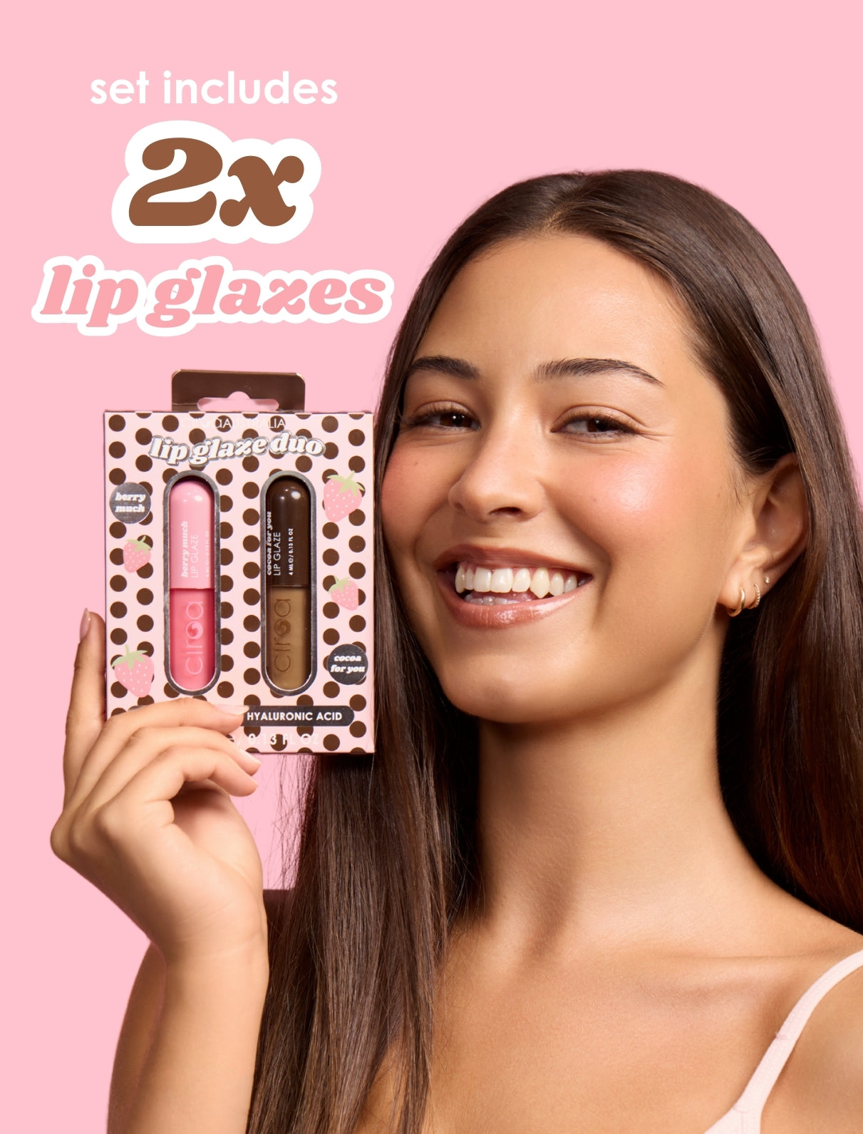 Ciroa Lip Glaze Duo błyszczyk do ust 2 szt truskawka-czekolada