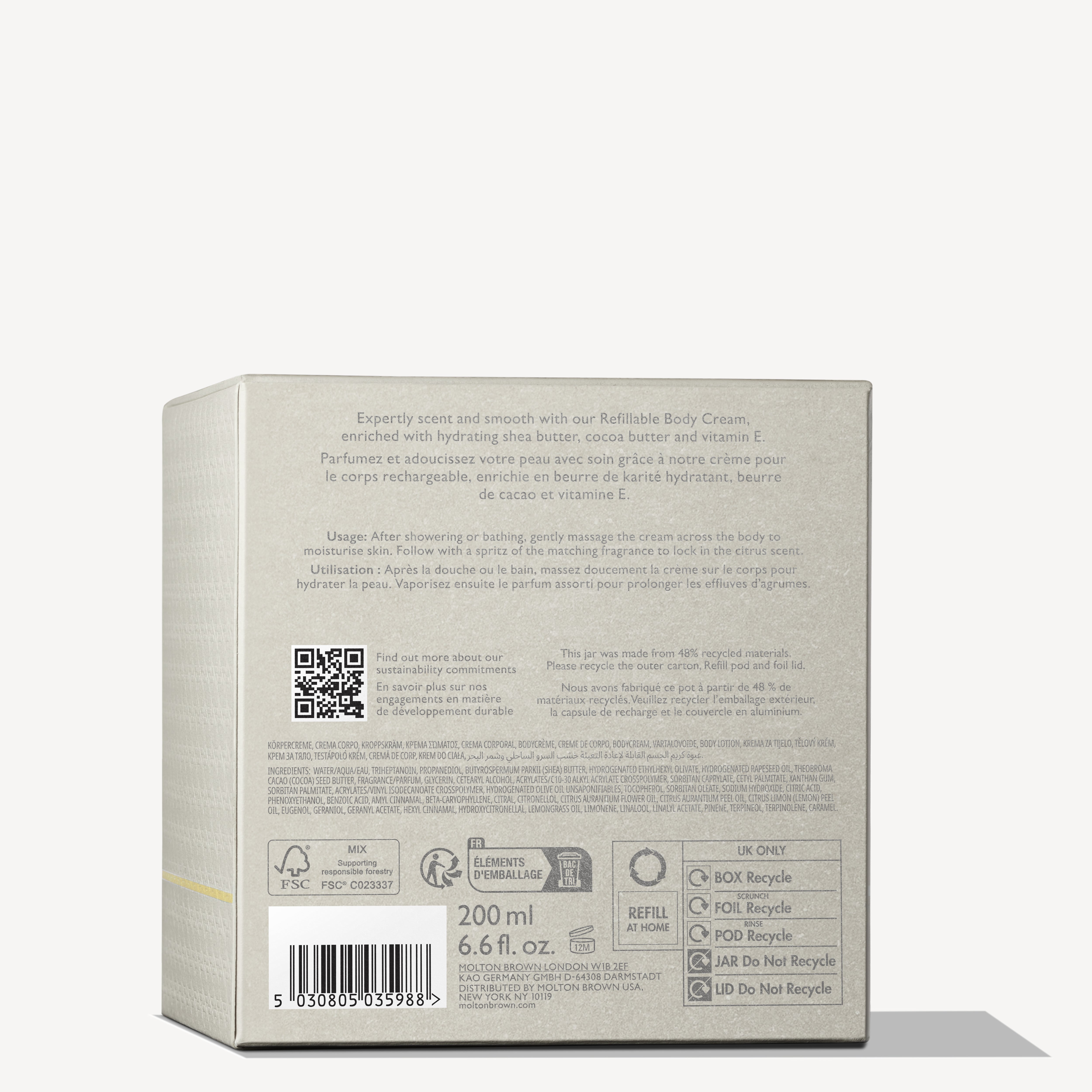 Molton Brown Orange & Bergamot krem do ciała 200 g cytrus