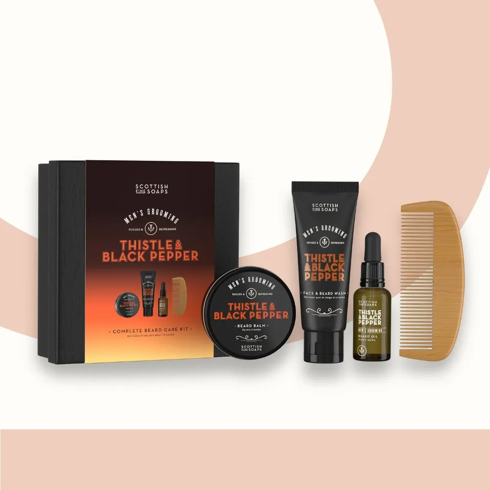 Scottish Fine Soaps Thistle Black Pepper zestaw do brody drzewny