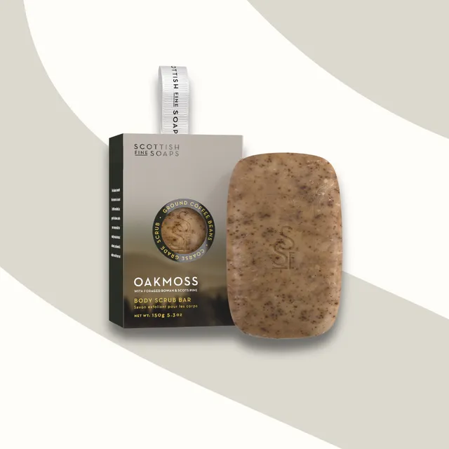 Scottish Fine Soaps Oakmoss peeling w kostce 150 g kawowy