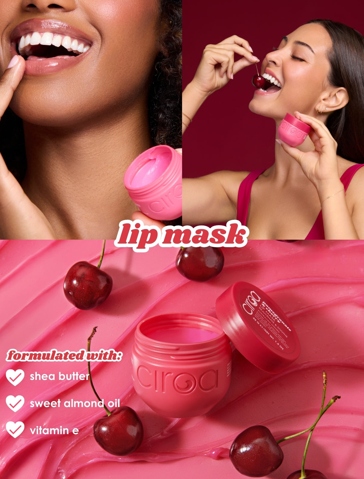 Ciroa Pomegranate & Cherry Ultimate Lip Care Ritual zestaw do ust 3 szt nawilżający