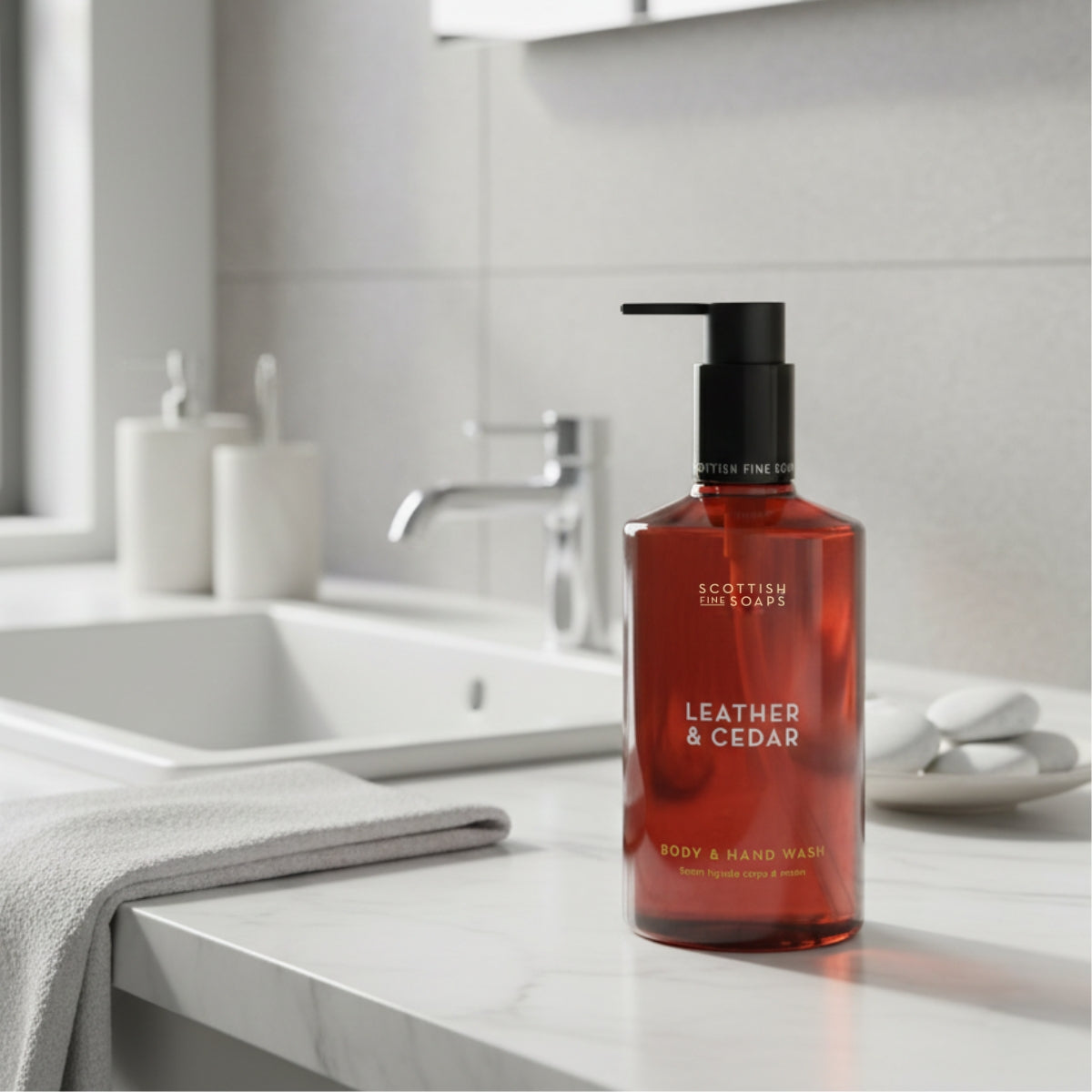 Scottish Fine Soaps Leather & Cedar żel do ciała i rąk 300 ml